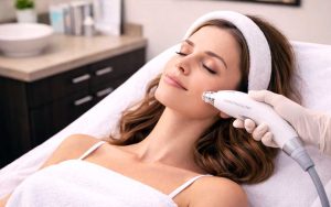 Woman getting DiamondGlow treatment